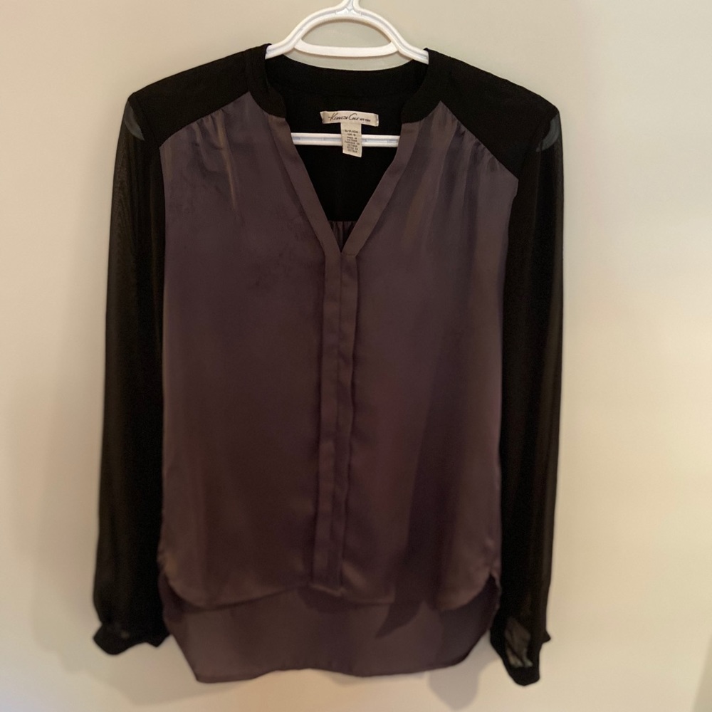 Kenneth Cole Blouse with Sheer Sleeves
